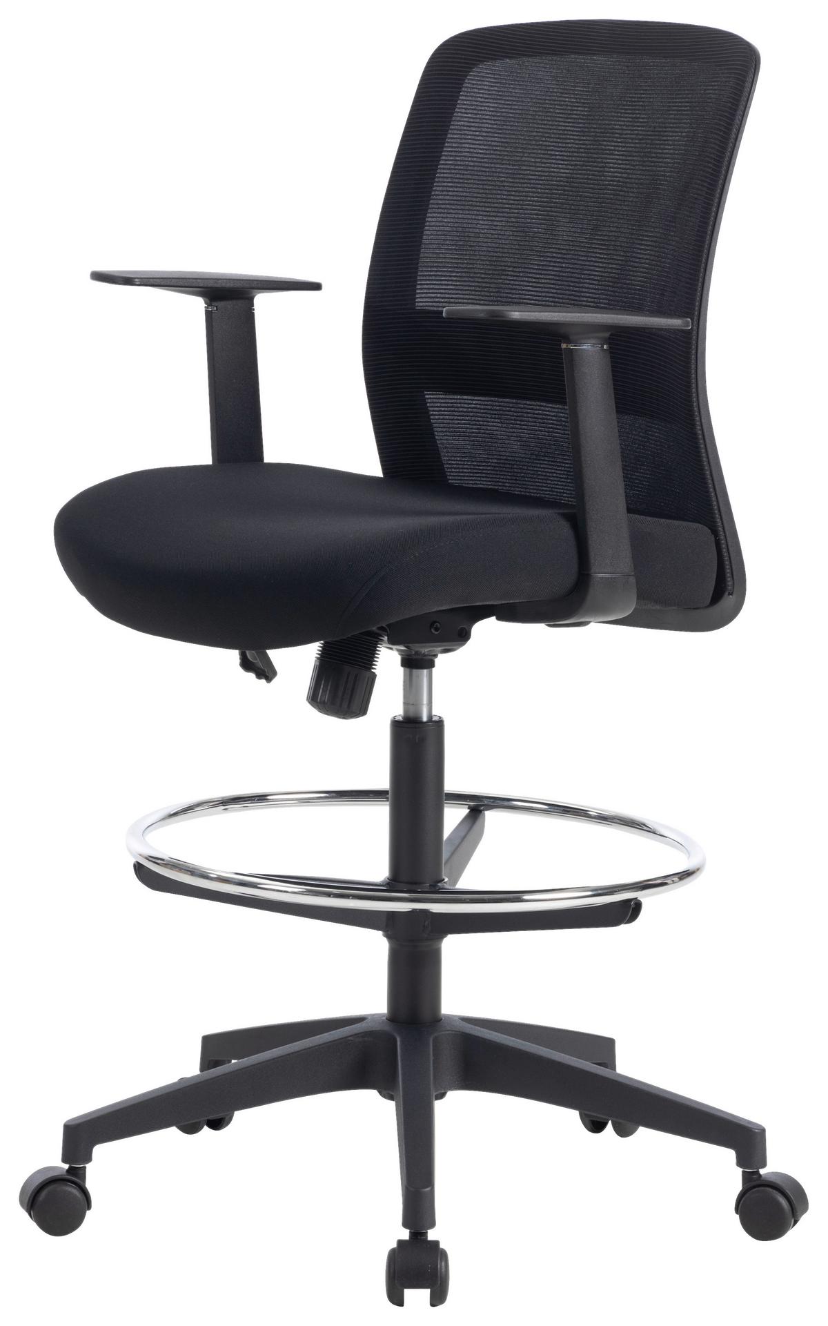 Drehstuhl Mirja Schwarz ca. 60x106-120x57cm - Schwarz, Design, Kunststoff/Textil (60/106-120/57cm) - Mömax