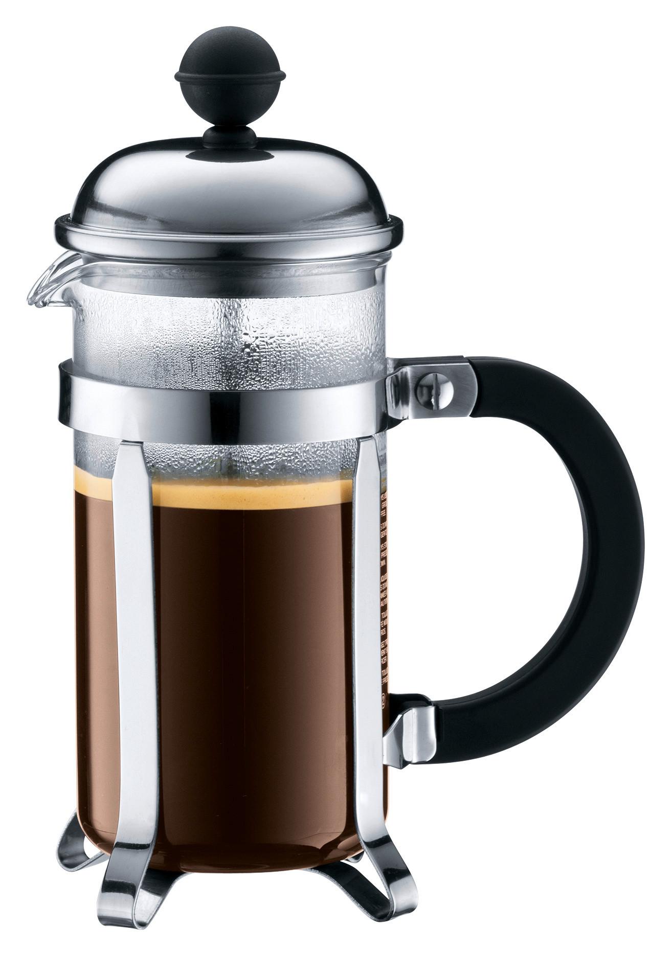 Kaffeebereiter Bodum Chambord Schwarz ca. 0,35l - KONVENTIONELL, Glas/Kunststoff (11/9/17cm) - Bodum