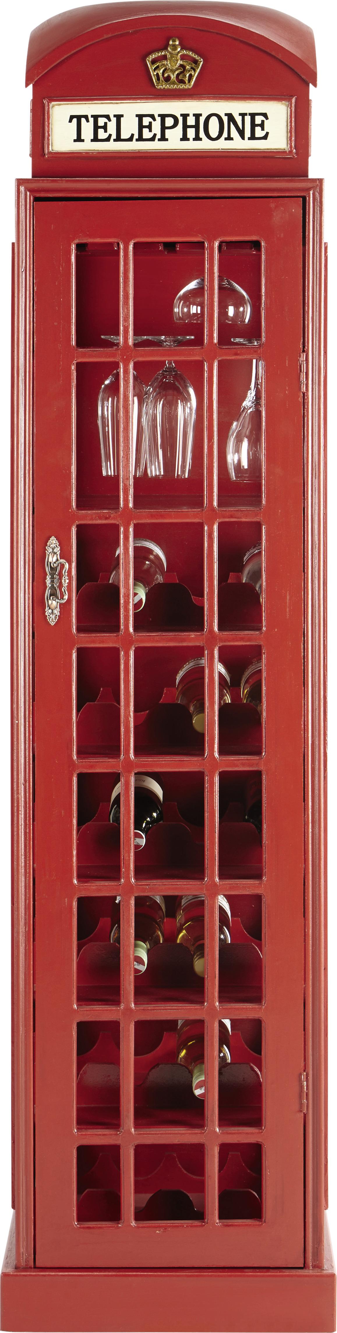 Weinschrank in Rot - Rot/Kupferfarben, LIFESTYLE, Holzwerkstoff/Metall (44/171/44cm) - Modern Living