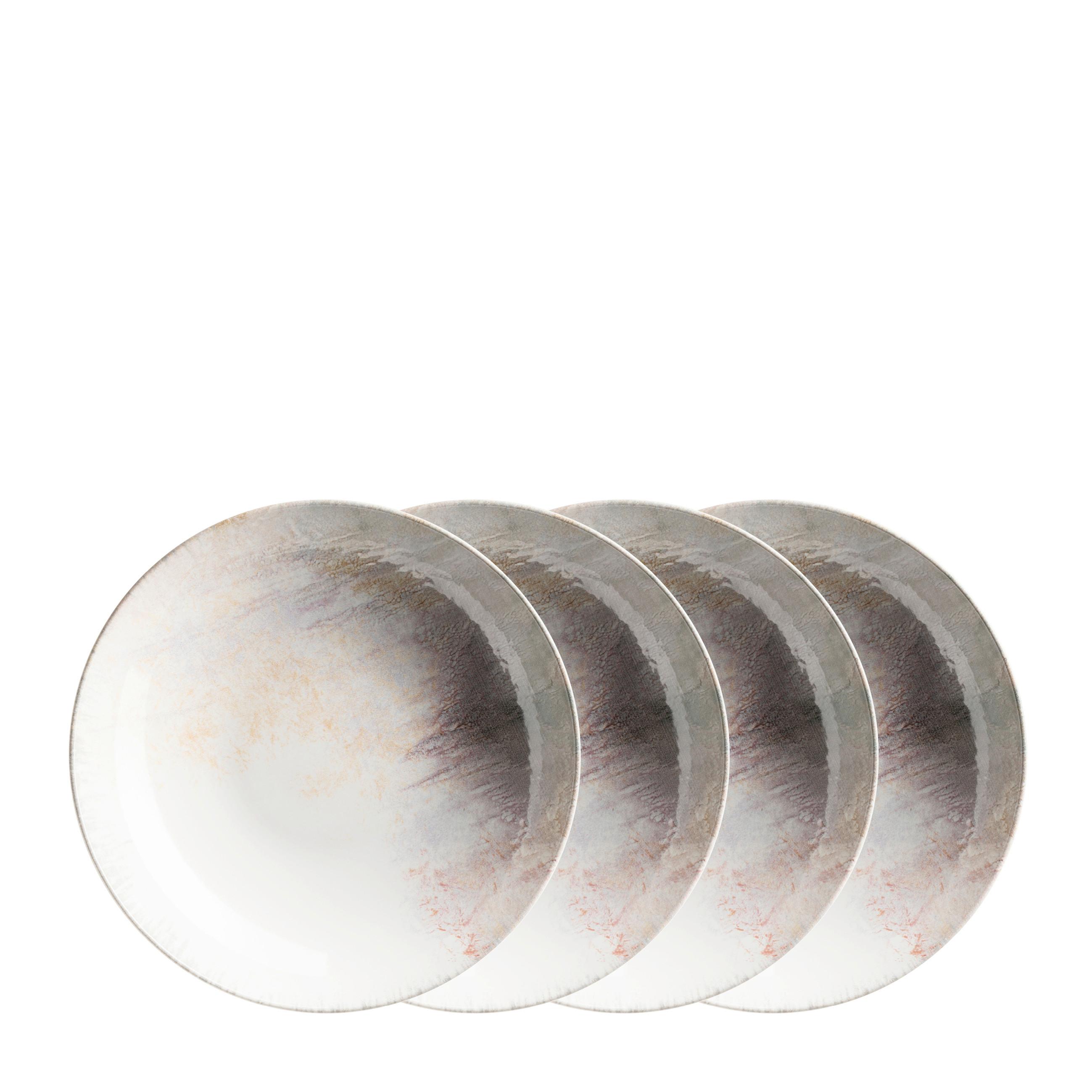 Suppentellerset 935622 - Weiss/Lila, Basics, Keramik (21,5/4,8cm) - Mäser