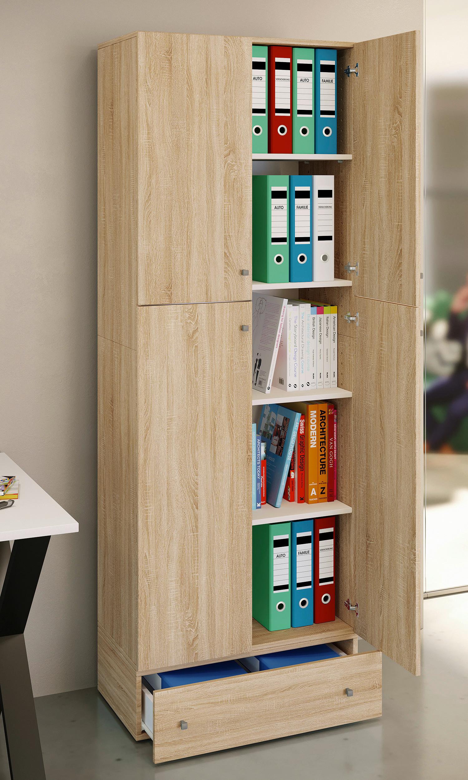 Pisarniška Omara Lona Xxl, Hrast - hrast sonoma, Moderno, leseni material (70/200/39cm) - MID.YOU