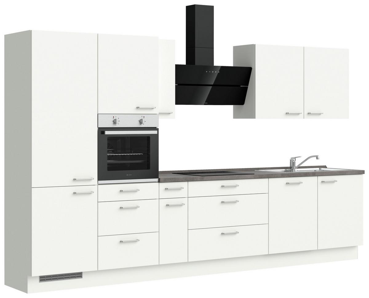 Küchenleerblock Touch High o. Geräte Weiß - Edelstahlfarben/Weiß, MODERN, Holzwerkstoff/Metall (360cm) - Nobilia