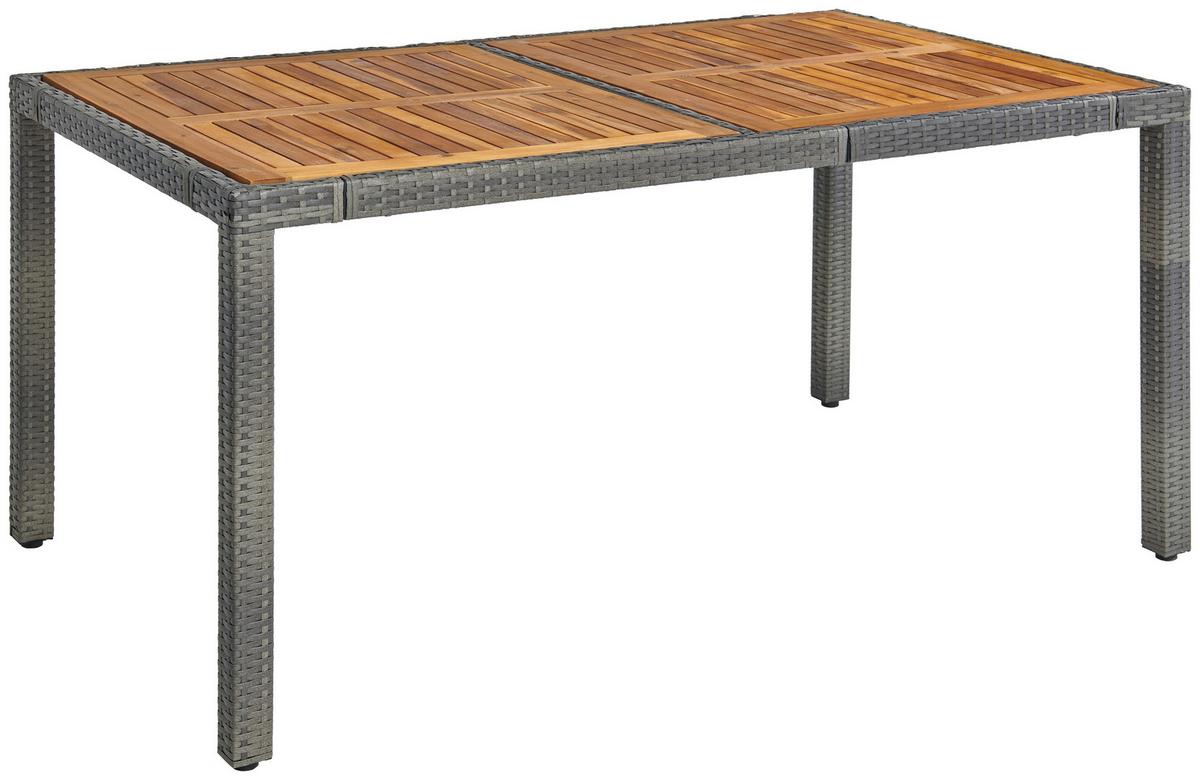 KOMPLET OGRODOWY KORFU - szary, Modern, tworzywo sztuczne/metal (150/90/75cm) - Ambia Garden