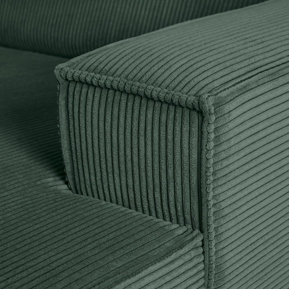 Wohnlandschaft Loft in Dunkelgrün - Dunkelgrün/Schwarz, MODERN, Kunststoff/Textil (265/75/172cm) - Mömax