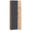 Hochschrank "Varese" in grau/wotaneiche - Eiche Wotan/Grau, MODERN, Holzwerkstoff (65/180/35cm) - Held