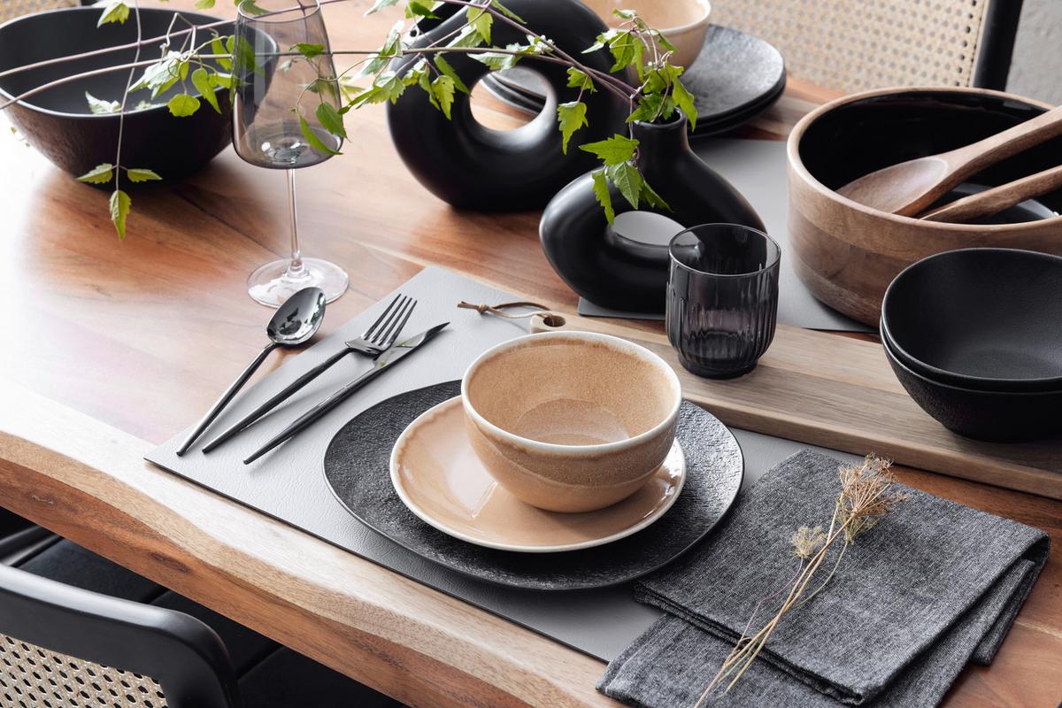 Serviciu de masă 16/1 Schelly - maro, Modern, ceramică (28/25/28cm) - Modern Living
