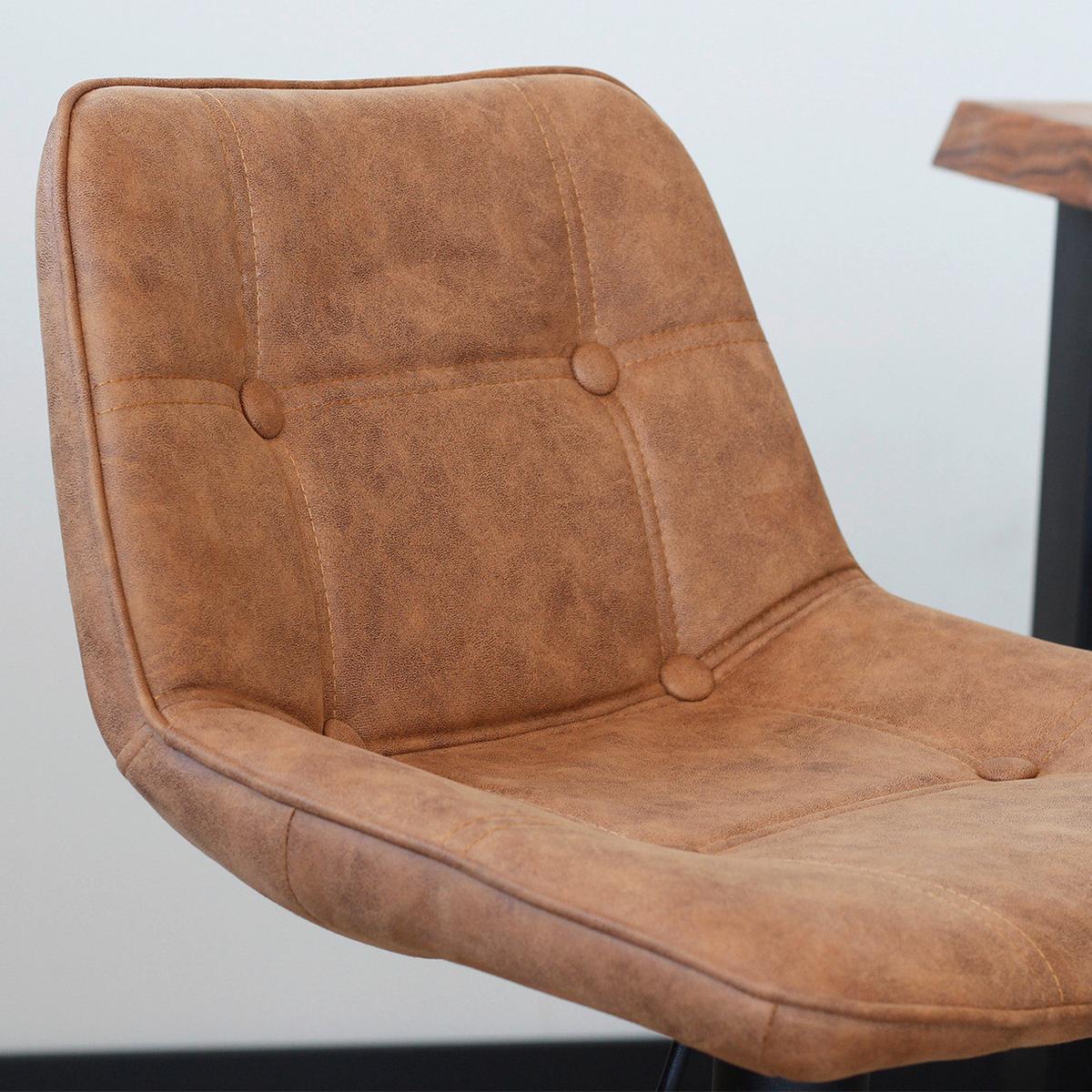 Barhocker-Set Ezra ca. 49x87 cm 2er-Set Cognac - Cognac/Schwarz, LIFESTYLE, Textil/Metall (49/87/43cm) - MID.YOU