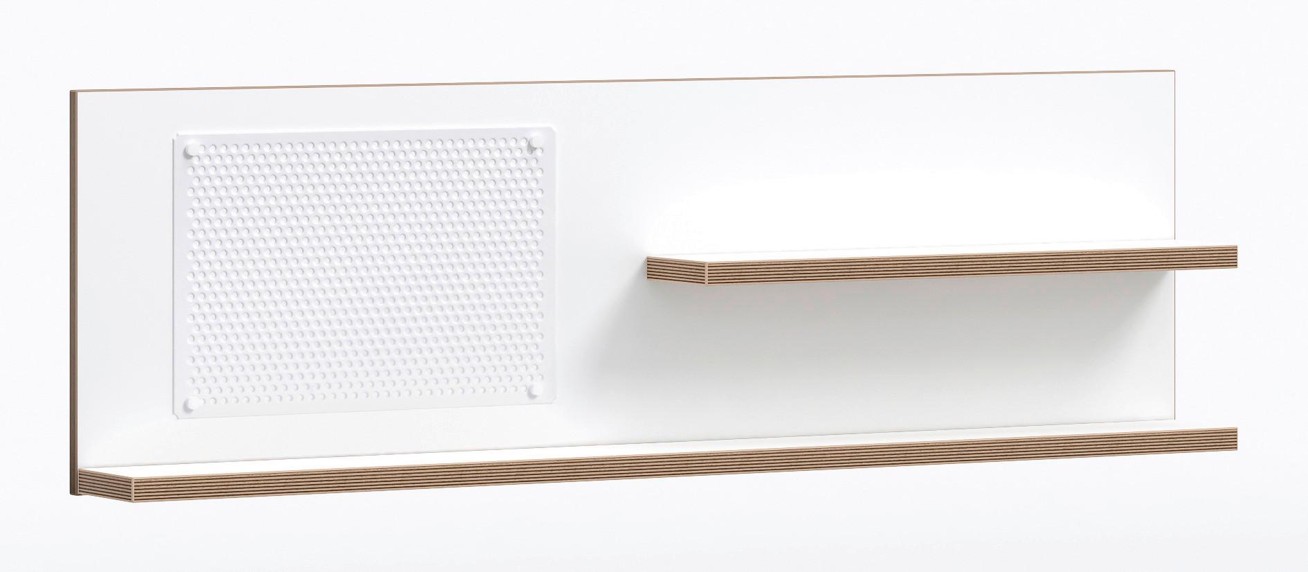 Falipolc Modera - natúr színű/fehér, Modern, műanyag/faalapú anyag (120/40/14cm)
