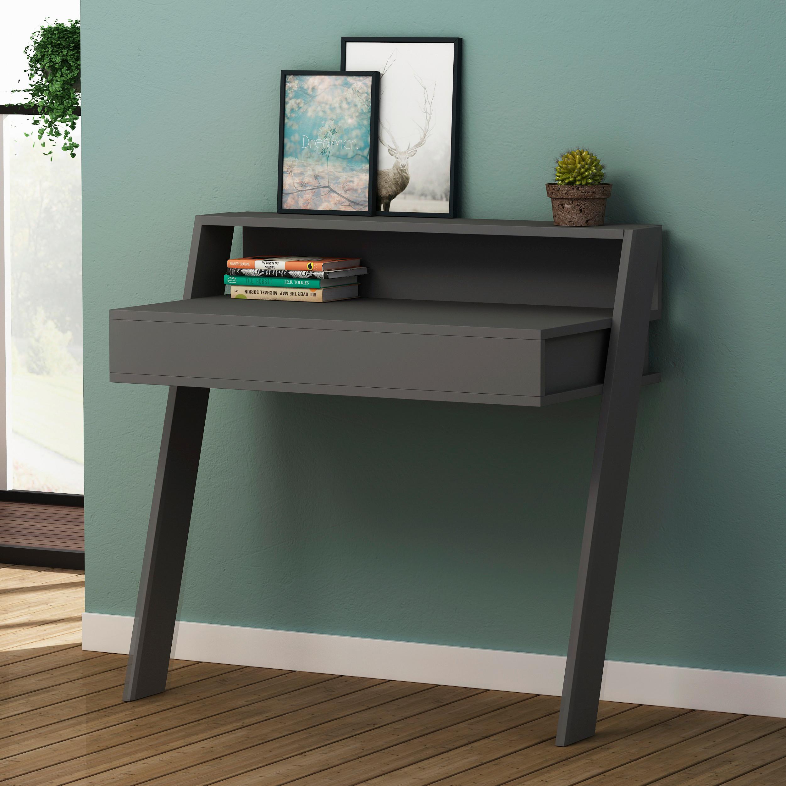 SCHREIBTISCH COWORK WORKING TABLE - Anthrazit, Design, Holzwerkstoff (94/50/91cm) - Livetastic