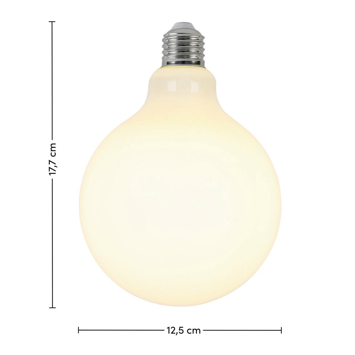 LED-Leuchtmittel Emop Weiss max. 8 Watt - Weiss, Romantik / Landhaus, Glas/Metall (12,5/17,7cm) - Mömax