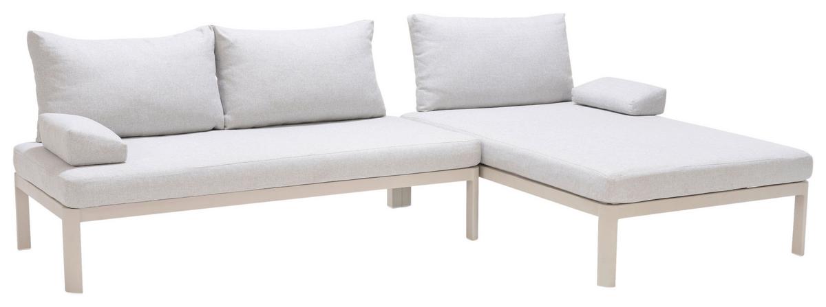 Loungegarnitur Lou Hellgrau/Hellbraun, 4-teilig - Hellbraun/Hellgrau, MODERN, Holz/Textil (61,7/61,7/35,1cm)