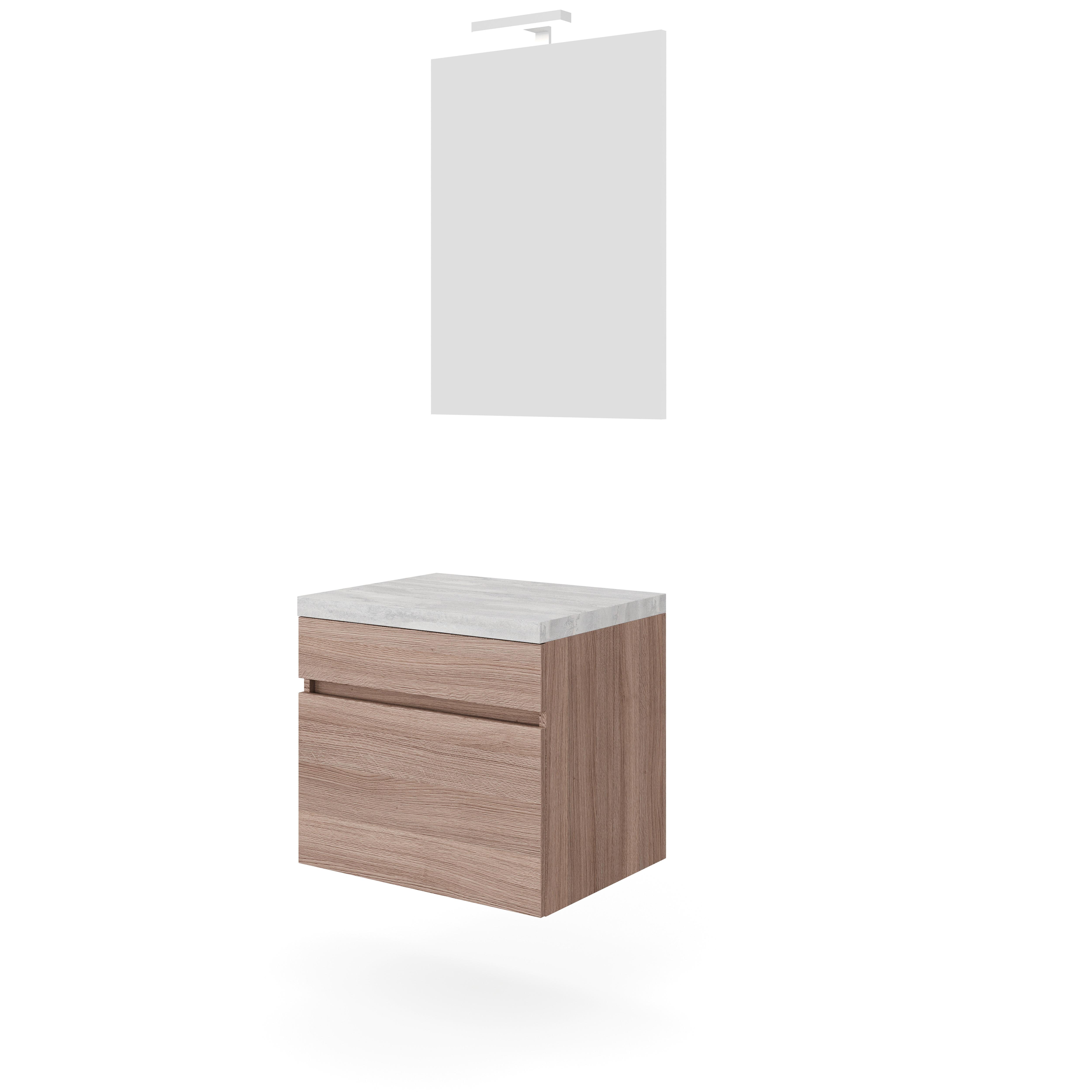 Mobilier de baie Bogota - alb/stejar San Remo, Basics, material pe bază de lemn (61/135/46cm)