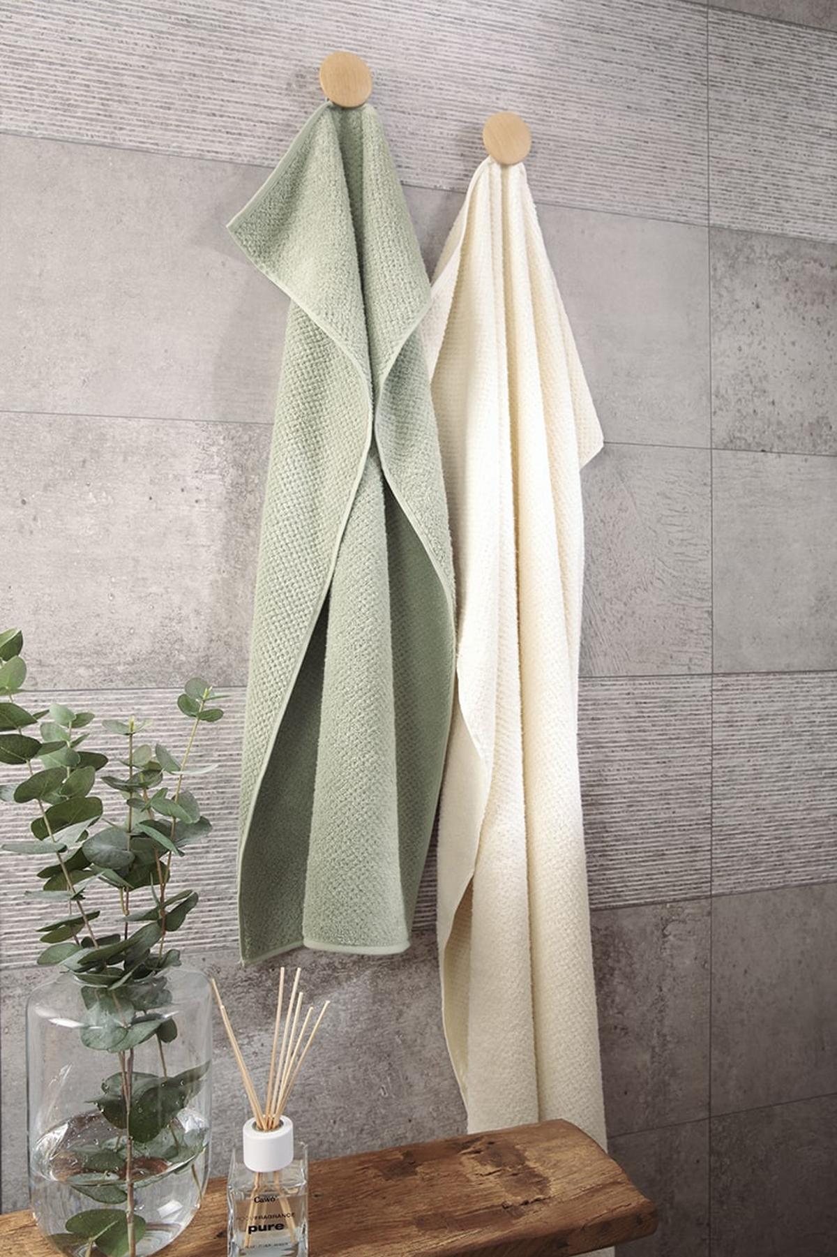 RĘCZNIK PURE UNI - beżowy/kolor naturalny, Basics, tkanina (50/100cm) - Cawoe