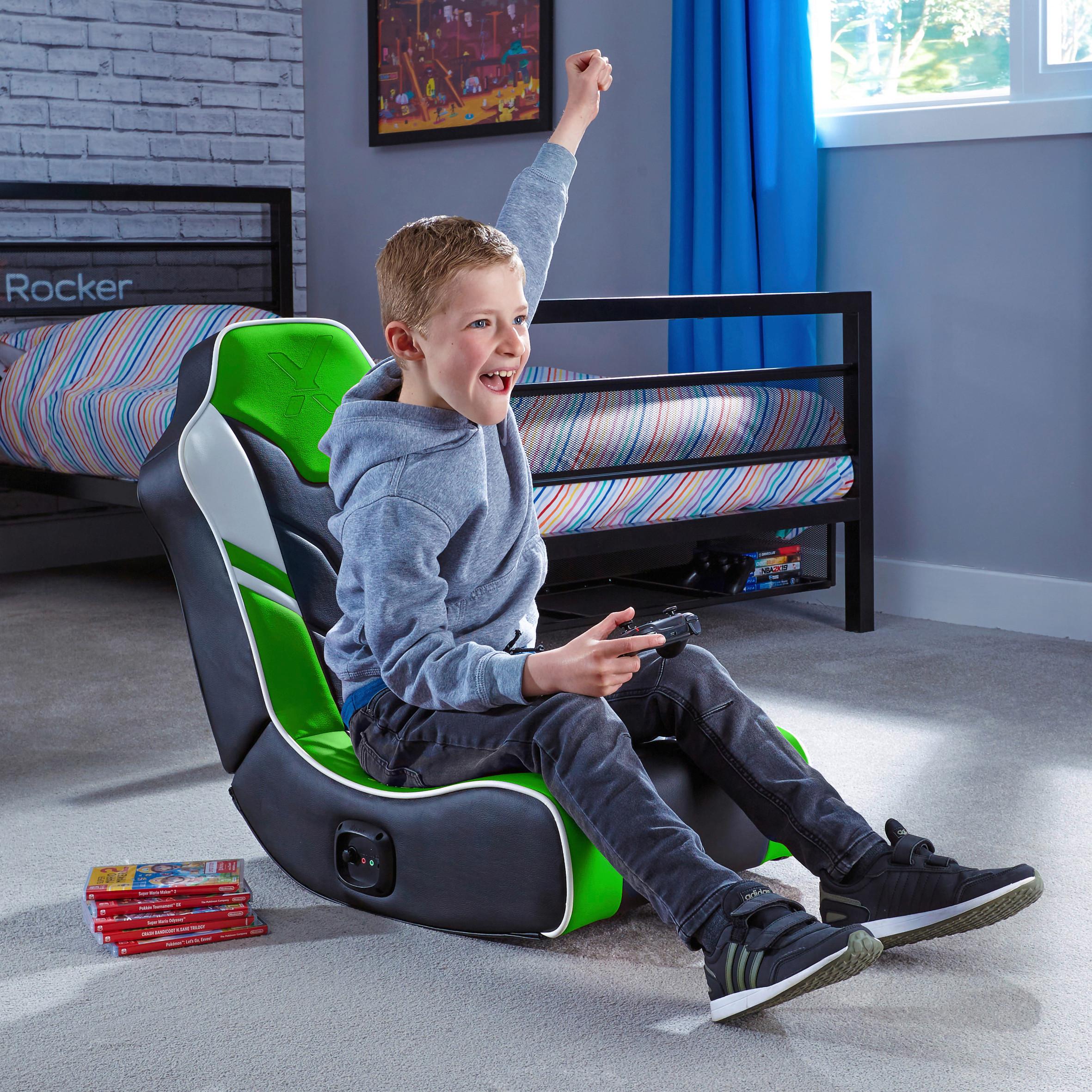 Gamingsessel Shadow 2.0 ca. 42x64x75 cm Grün/Weiß/Schwarz - Grün, MODERN, Textil (42/64/75cm) - X Rocker