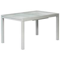 Gartentisch ausziehbar ca. 180x90 cm Alu Silber/Glas - Silberfarben, MODERN, Glas/Metall (120-180/90/75cm) - Gardenson
