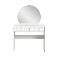 Kozmetična Miza Prisma, Bela - črna/bela, Design, umetna masa/leseni material (90/133/39cm) - Livetastic