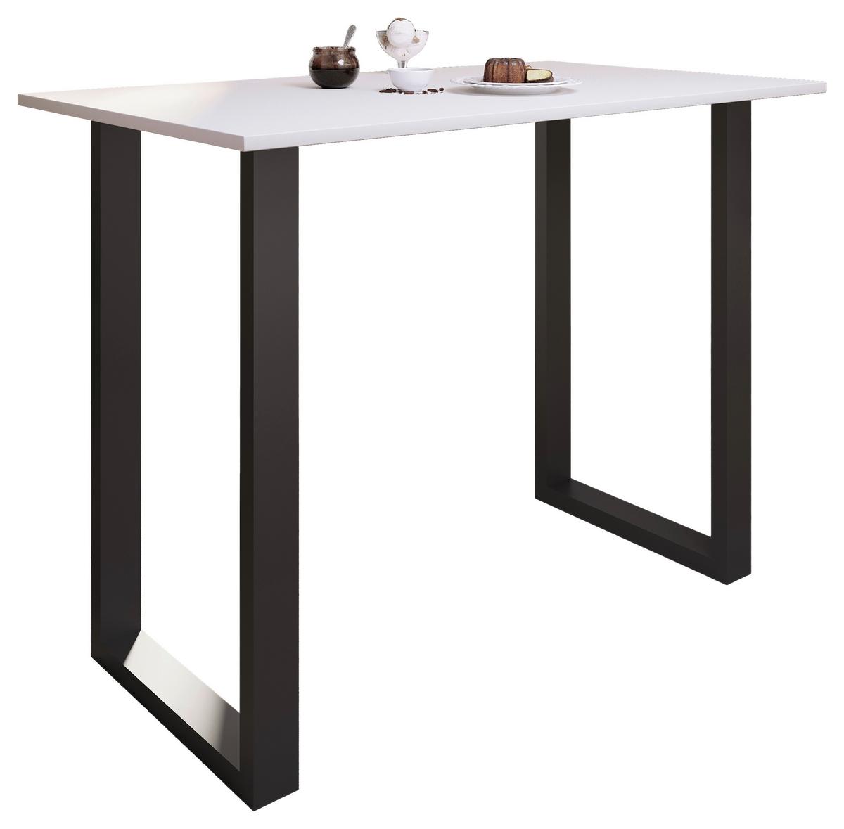 Bartisch XONA Schwarz/ Weiß ca.140x102x80cm - Anthrazit/Schwarz, KONVENTIONELL, Holzwerkstoff/Metall (140/80/102cm)