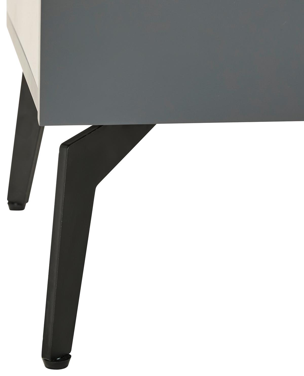 KOMODA WYSOKA CELIN - czarny/szary, Design, materiał drewnopochodny/metal (96,3/117/41,5cm) - Novel