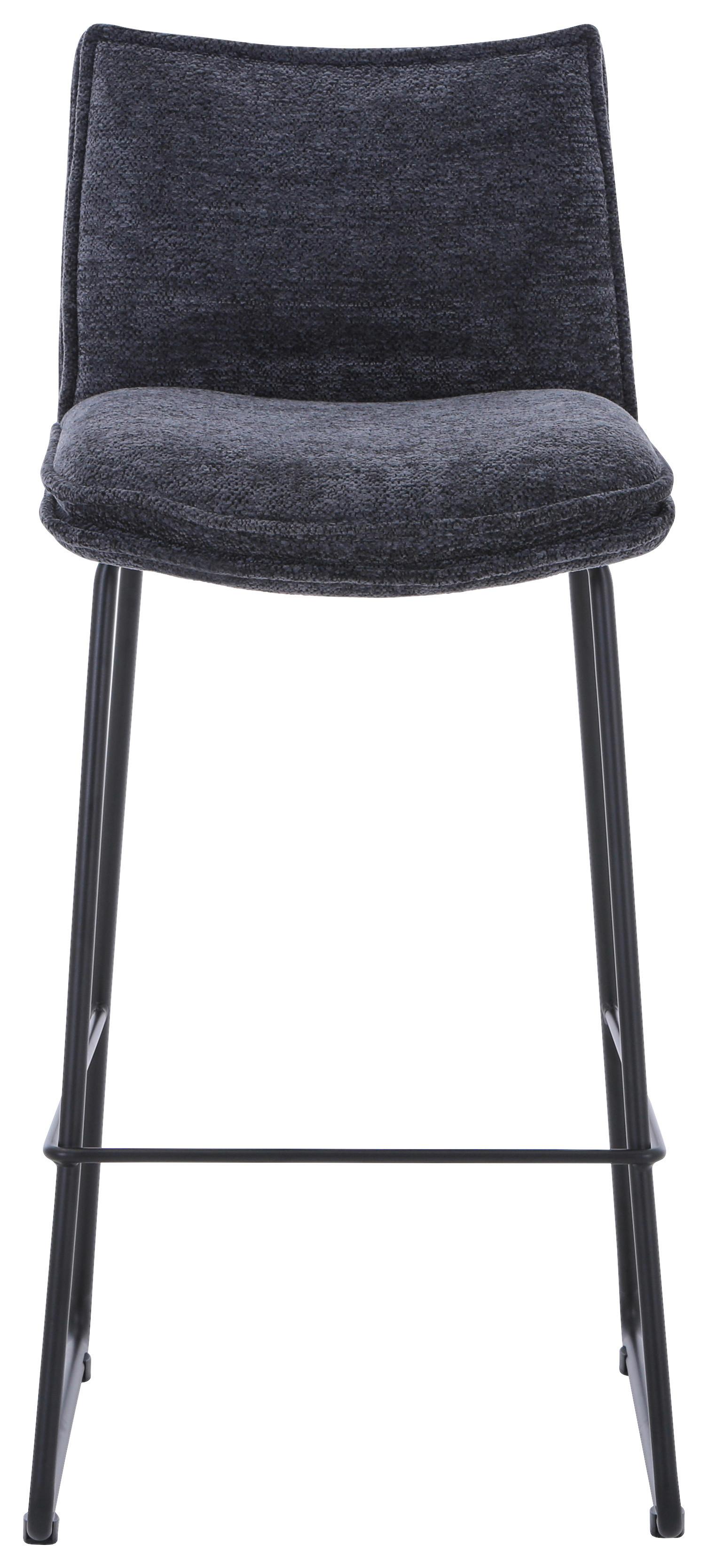 TABOURET DE BAR KARLO - noir/gris foncé, MODERN, métal/textile (44/97/52,5cm) - Mömax