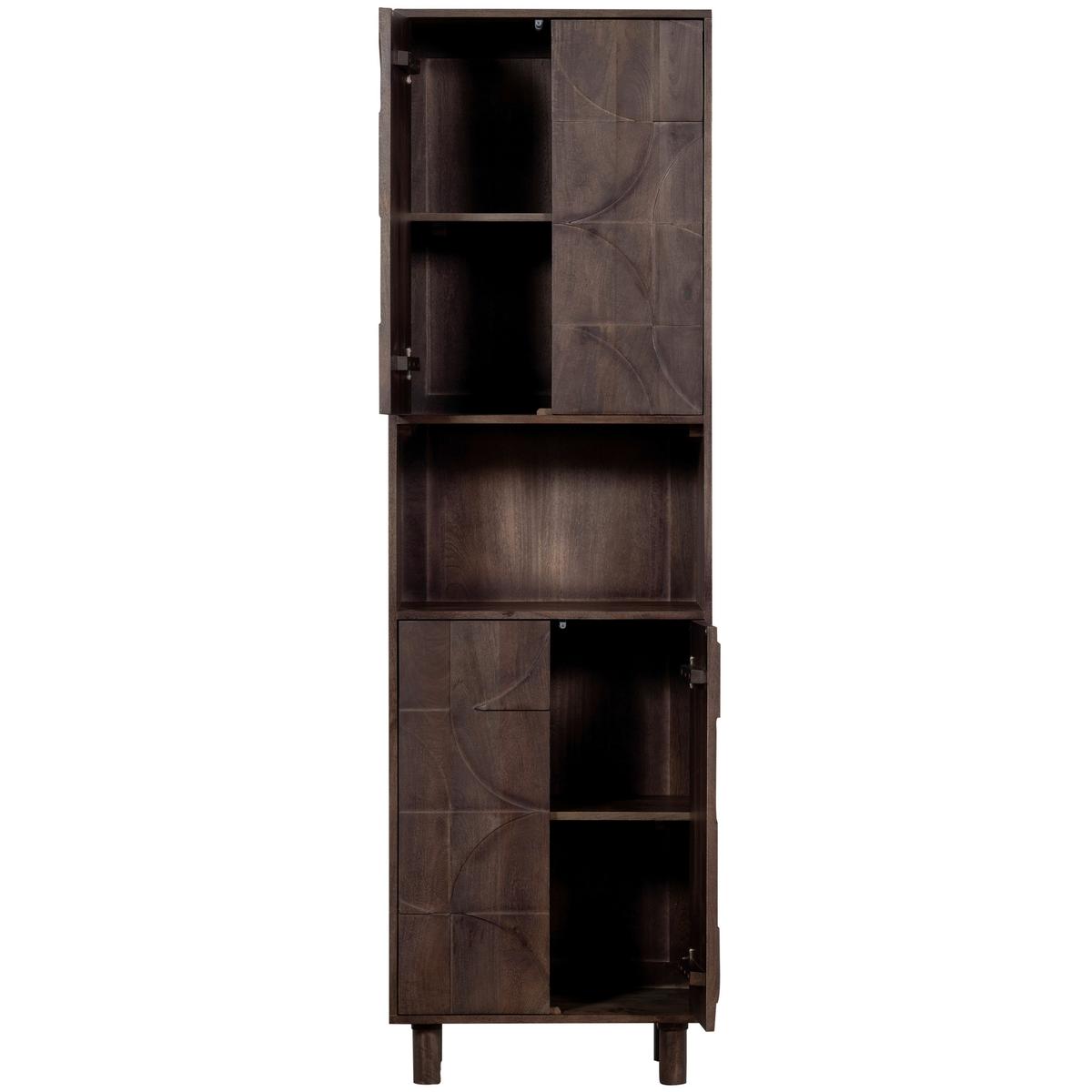 Vitrine Draw Walnussfarben - Walnussfarben, Design, Holz (60/200/40cm) - Livetastic