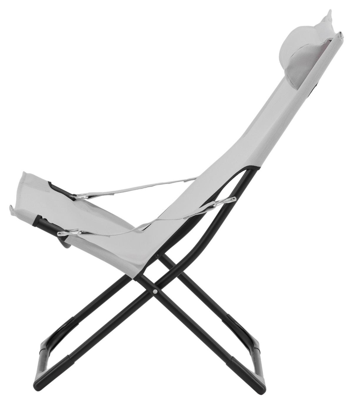 STRANDSTUHL SEVILLE - Schwarz/Grau, KONVENTIONELL, Textil/Metall (63/89/84cm) - Gardenson