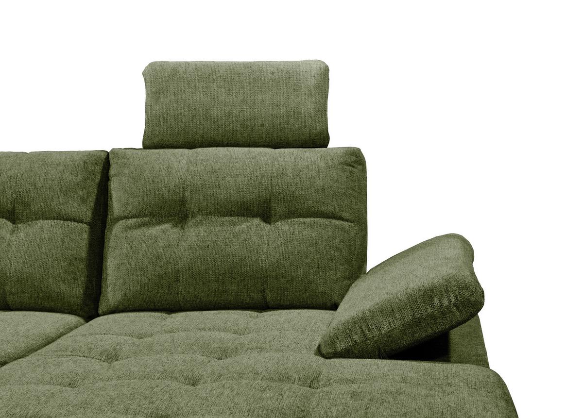 Wohnlandschaft Durban U ca. 218x324x170 cm Olivgrün - Schwarz/Olivgrün, KONVENTIONELL, Kunststoff/Textil (218/324/170cm) - MID.YOU