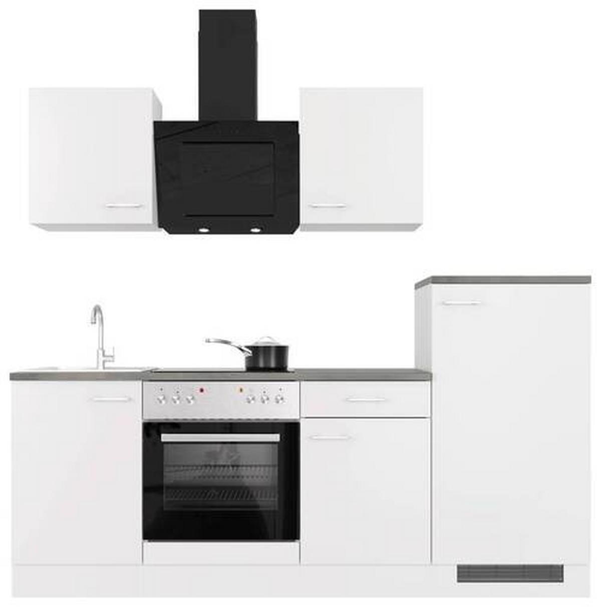 Kuhinjski Blok Z Aparati Lucca, Bela - bela/barve aluminija, Moderno, umetna masa/leseni material (220cm) - FlexWell