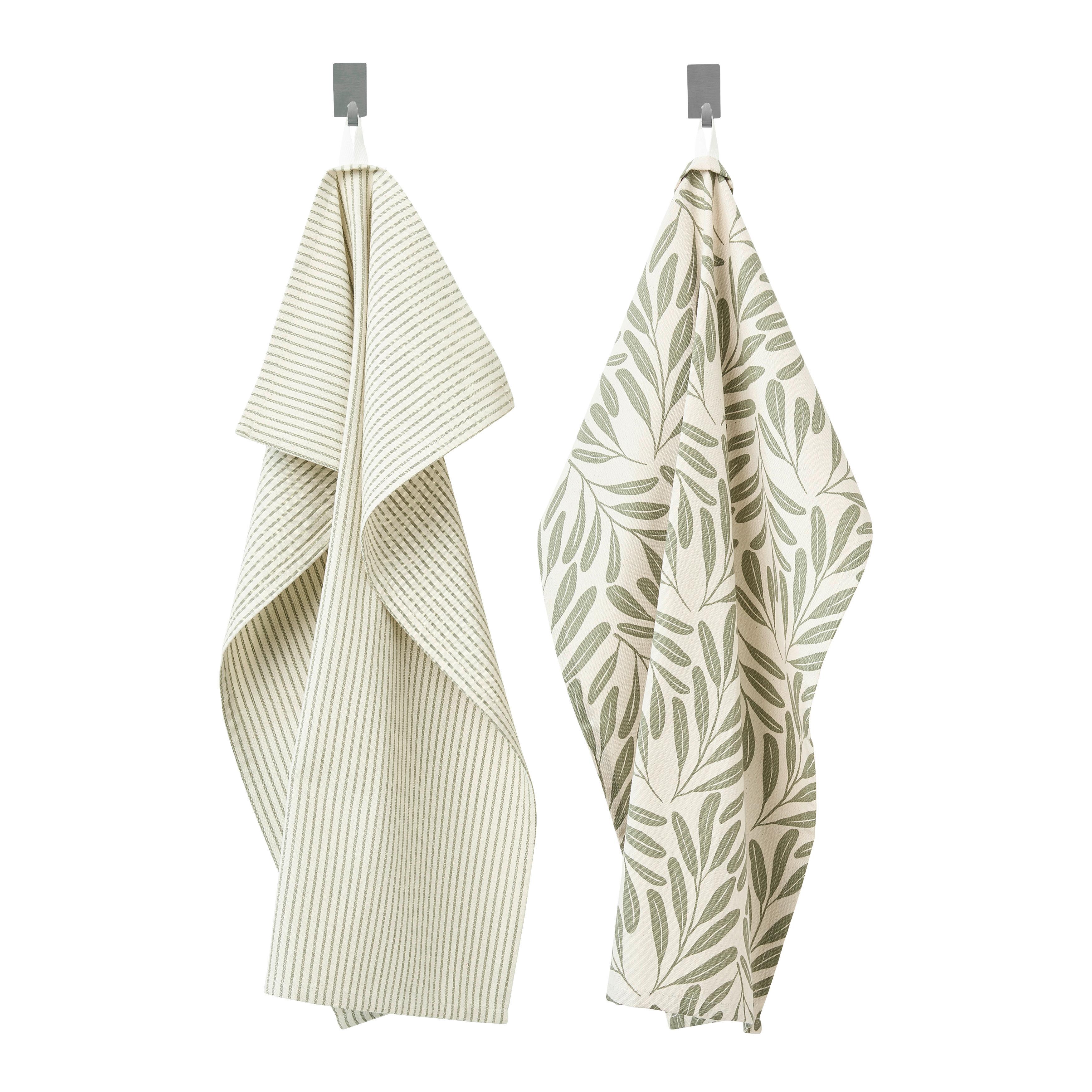 Geschirrtuch-Set Hanne Grün, 2-teilig - Grün, Textil (50/70cm) - Mömax