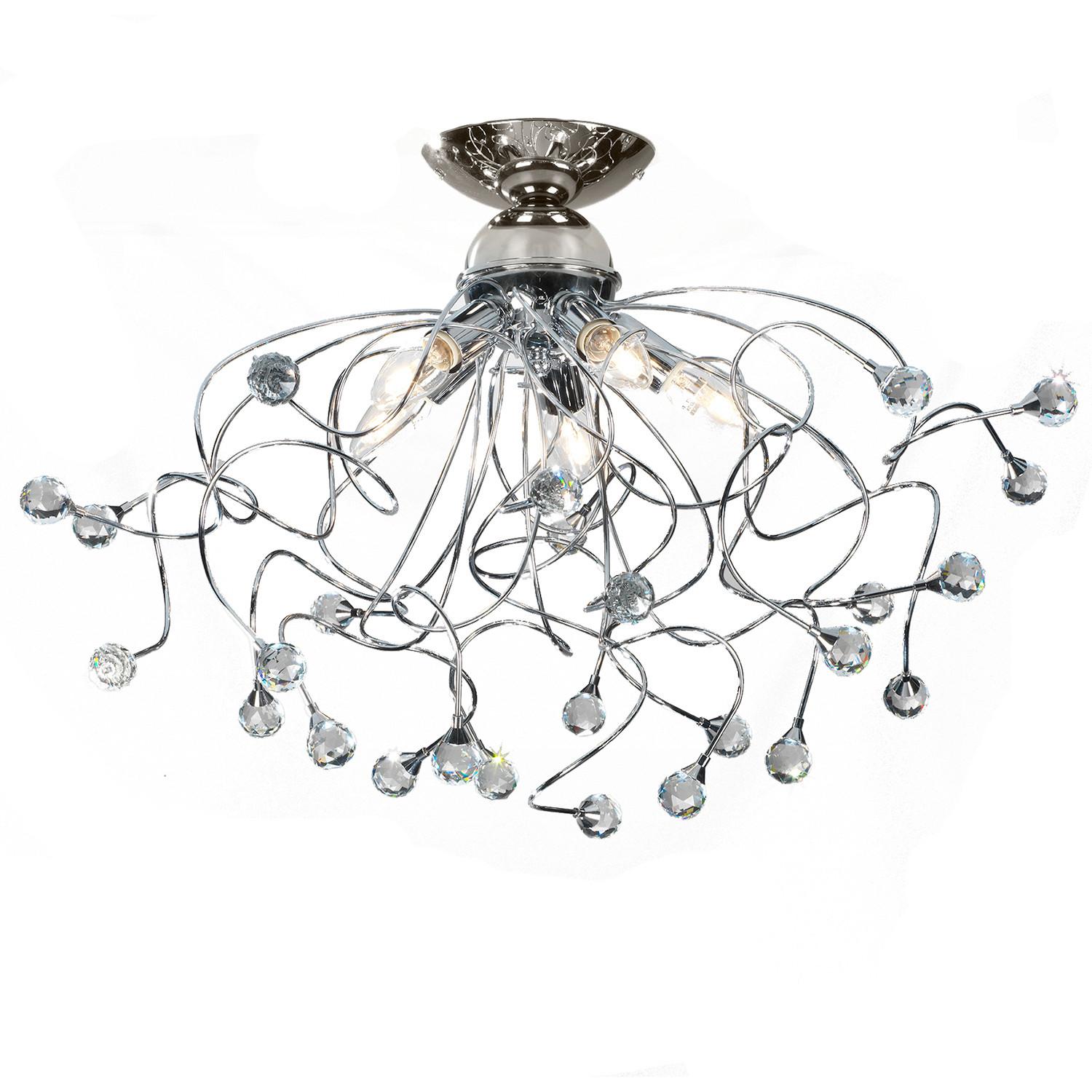 Deckenleuchte Trilly Chromfarben max. 6 Watt - Chromfarben, KONVENTIONELL, Glas/Metall (60/42cm)