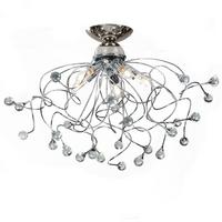 Deckenleuchte Trilly Chromfarben max. 6 Watt - Chromfarben, KONVENTIONELL, Glas/Metall (60/42cm)