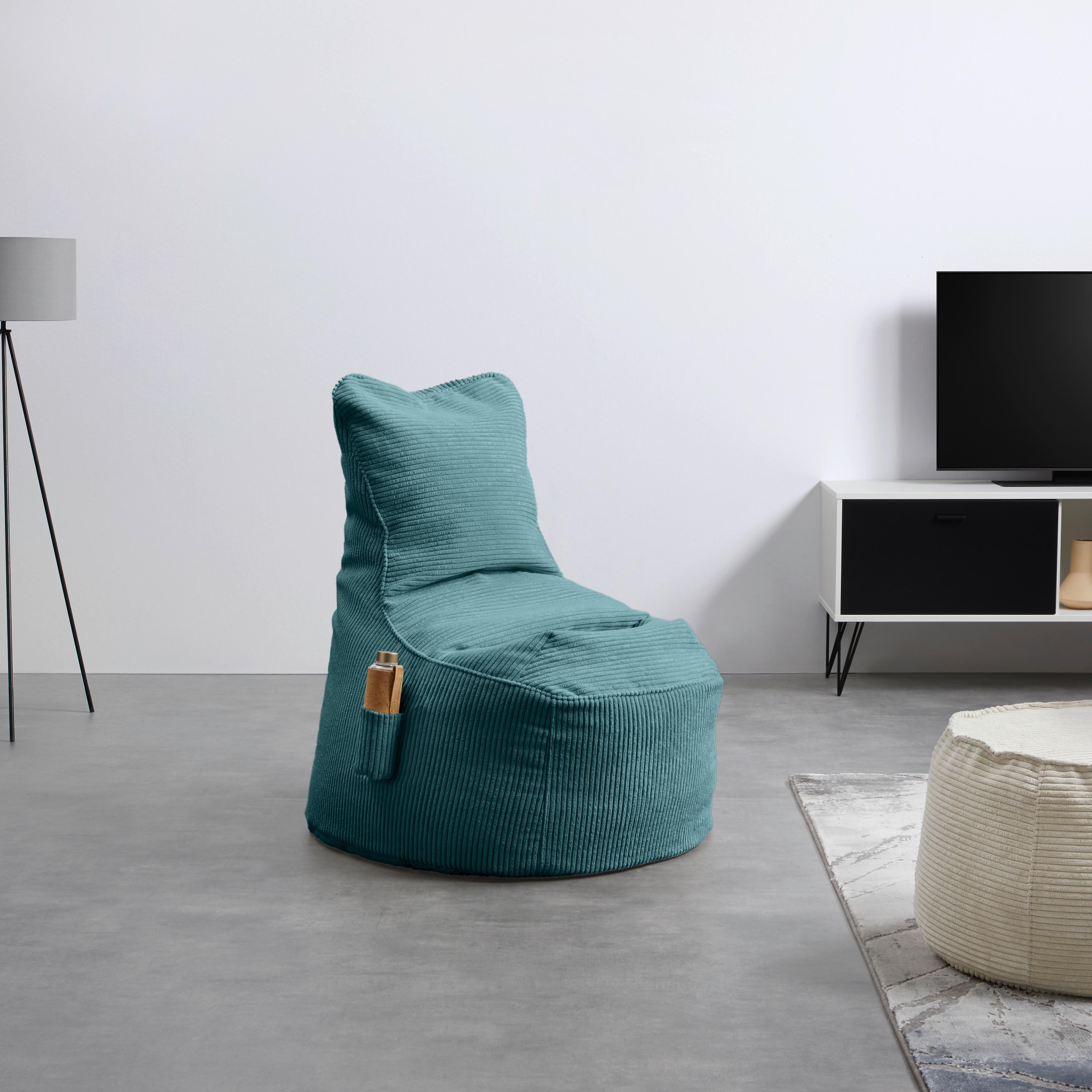 Sitzsack Cortona Cord Petrol - Petrol, MODERN, Textil (85/100/85cm) - Mömax