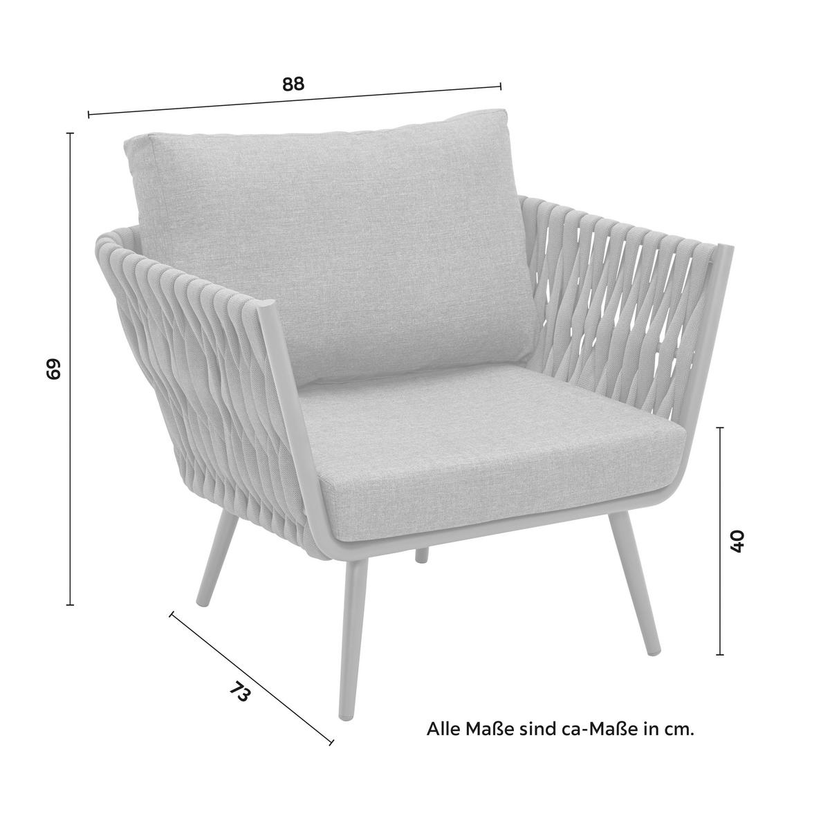 Garnitură grădină Mila - gri închis, Modern, metal/textil (236/69/70cm) - Bessagi Garden