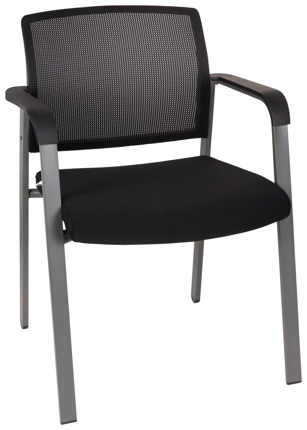 Konferenčni Stol Meet, Črna - črna, Moderno, kovina/tekstil (58/84/56cm) - MID.YOU