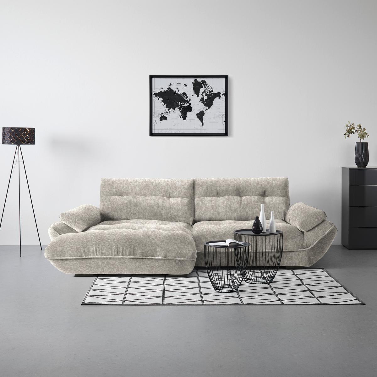 Wohnlandschaft Vivo Grau - Schwarz/Grau, MODERN, Kunststoff/Textil (179/63/317cm) - Premium Living