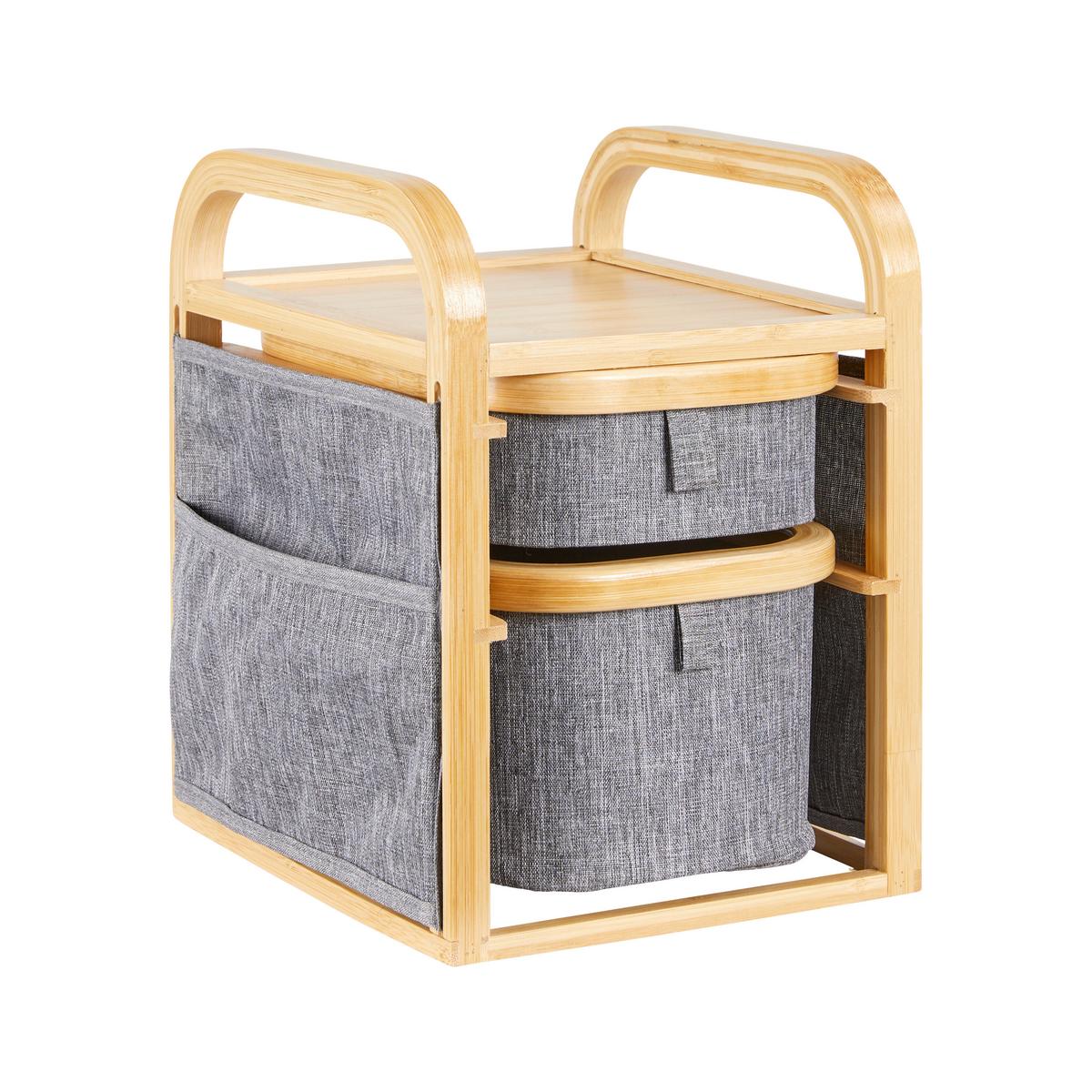 REGAŁ DO PRZECHOWYWANIA ALEYNA - ciemnoszary, Modern, drewno/tkanina (24/18,8/25,5cm) - Bessagi Home