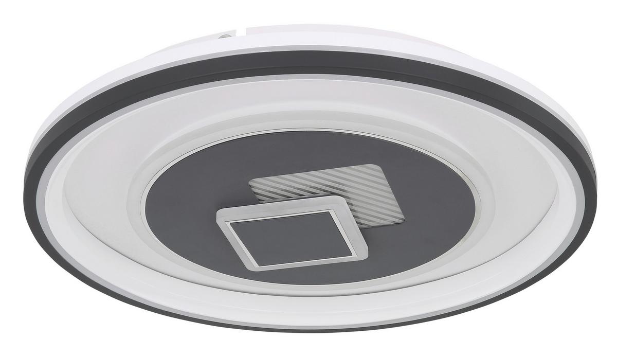 LED-Deckenleuchte Sundi max. 46 Watt - Opal/Graphitfarben, Design, Kunststoff/Metall (50/7cm) - Globo