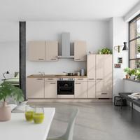 Küchenleerblock Easytouch Low o. Geräte Sandfarben - Sandfarben/Eichefarben, MODERN, Holzwerkstoff/Metall (300cm) - Nobilia