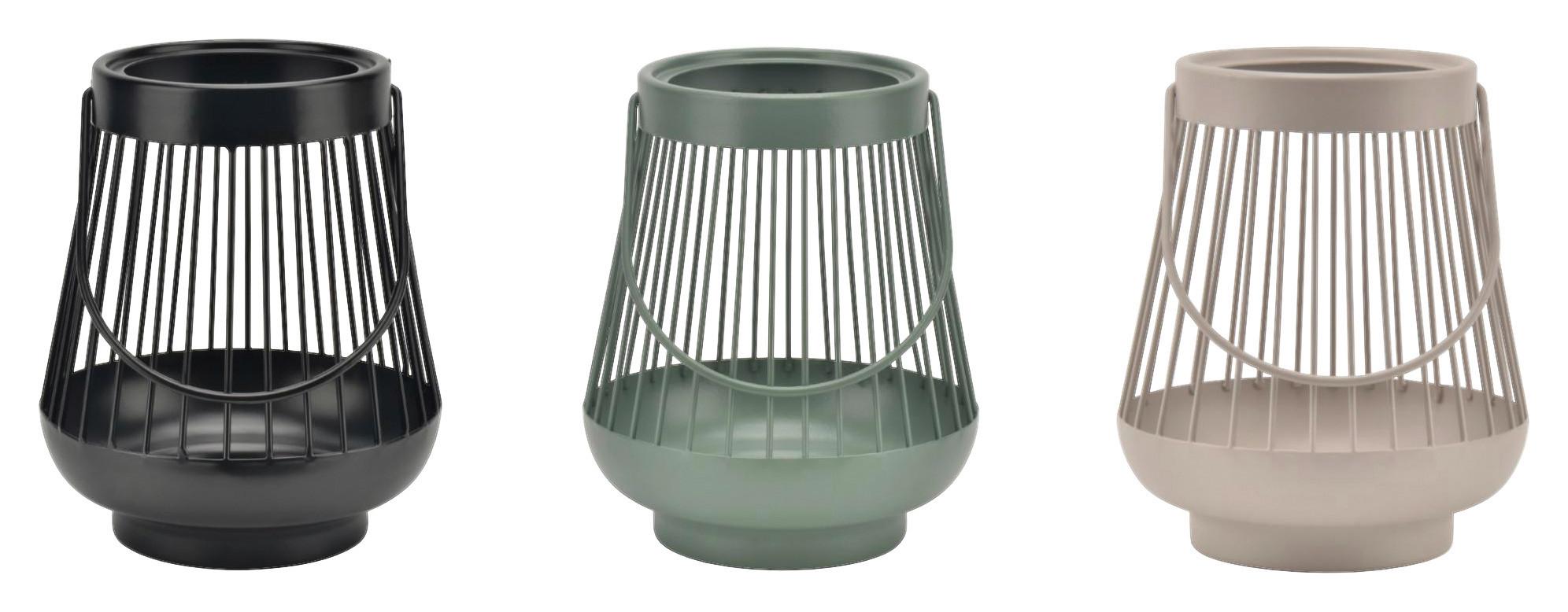 Laterne Gisi diverse Farben - Schwarz/Grau, MODERN, Metall (13/15,5cm) - Mömax