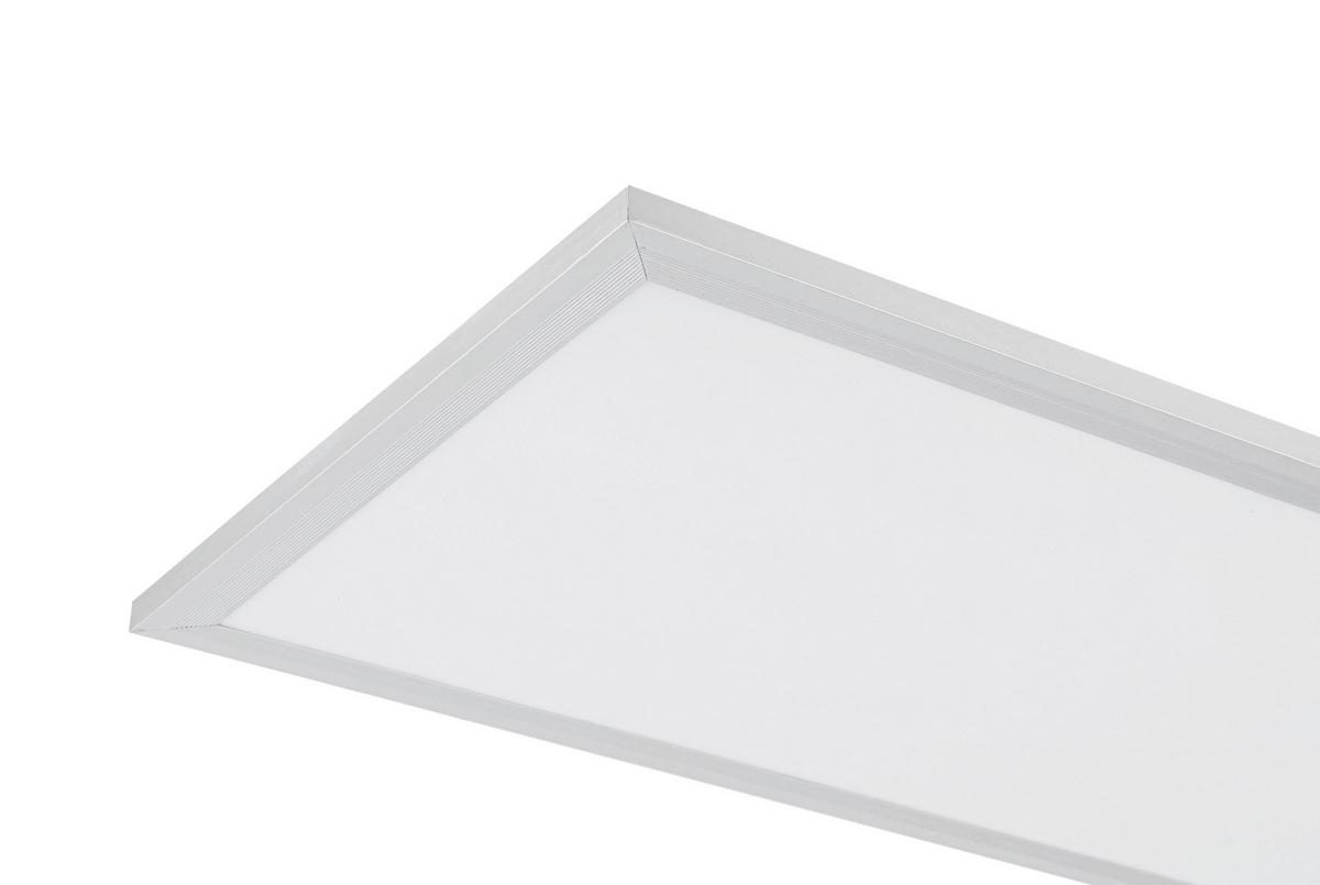 LED-Deckenleuchte Cornelius Silberfarben/Weiß max. 36 Watt - Silberfarben/Weiß, MODERN, Kunststoff/Metall (120/30/7,5cm) - Mömax