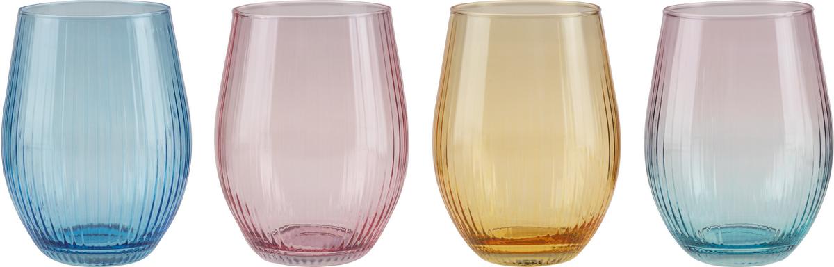 Trinklglas Iryna diverse Farben - Multicolor, MODERN, Glas (7,6/12,5cm) - Mömax