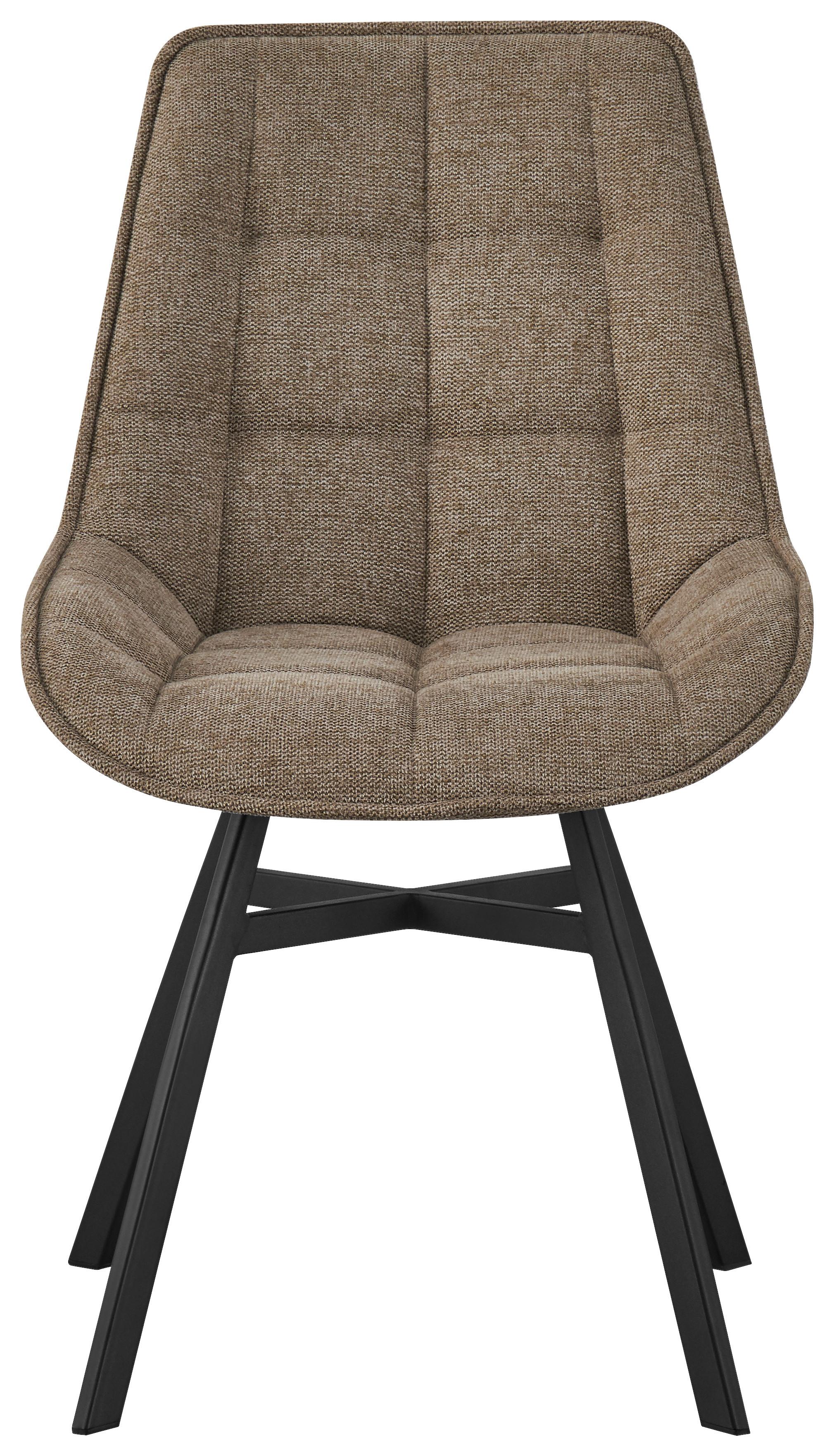Stol Luna - črna/umazano rjava, Moderno, kovina/tekstil (53/87/61cm) - Mömax