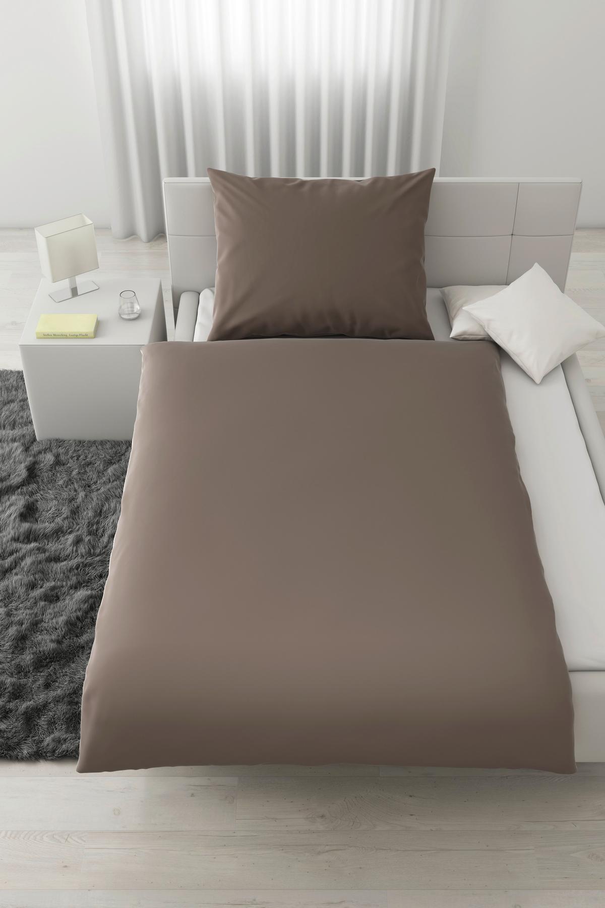 Bettwäsche Bio-Sophia Uni Taupe ca. 140x200cm - Taupe, Natur, Textil (140/200cm) - ecoTree