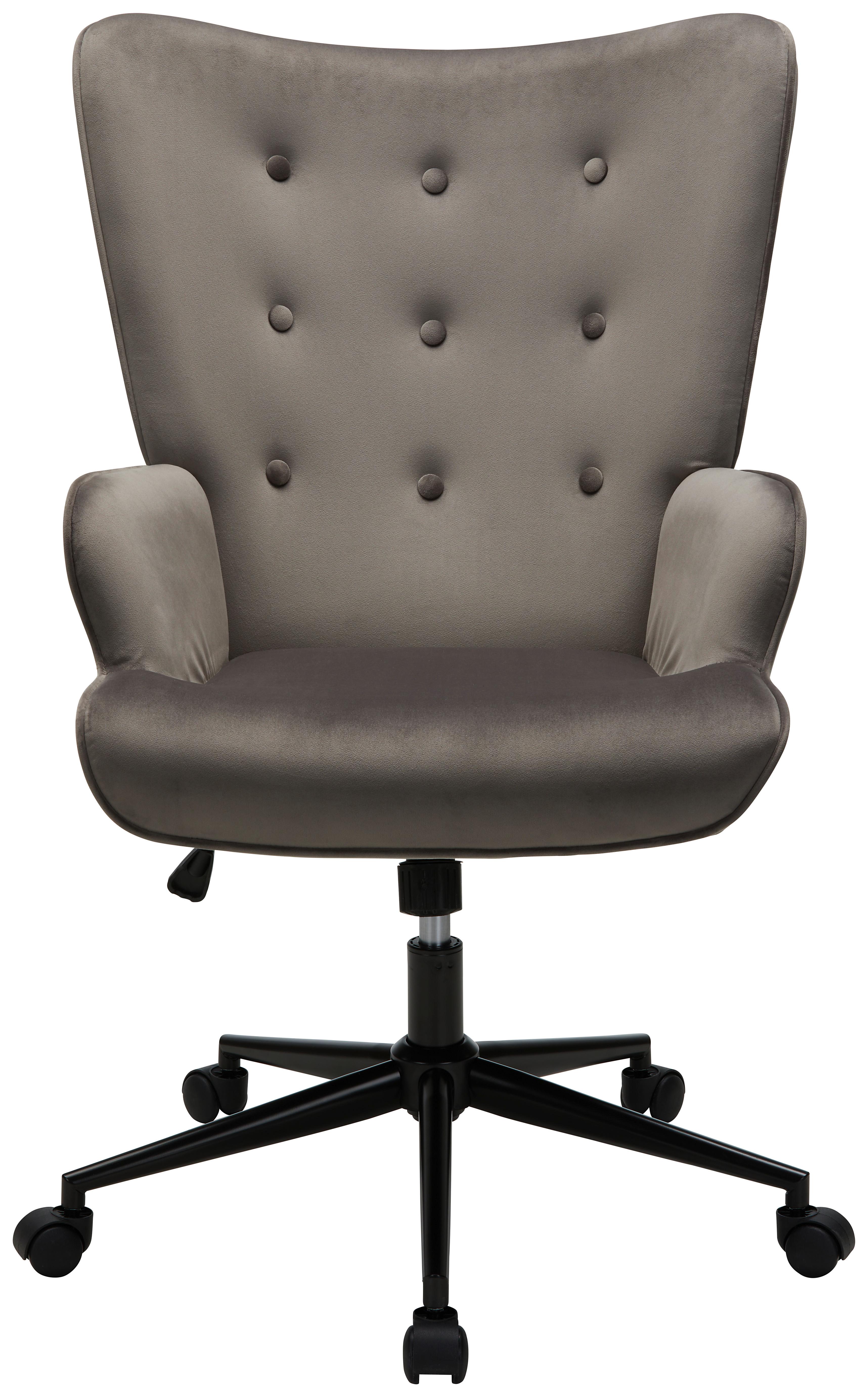 Chefsessel in Dunkelgrau - Chromfarben/Dunkelgrau, Modern, Textil/Metall (68/102/76cm) - Mömax