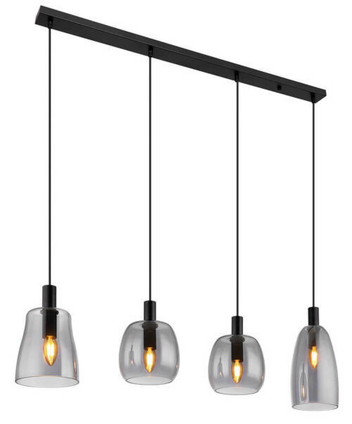 Svjetiljka Viseća 15789-4hb - crna, Design, staklo/metal (107/16/120cm) - Globo