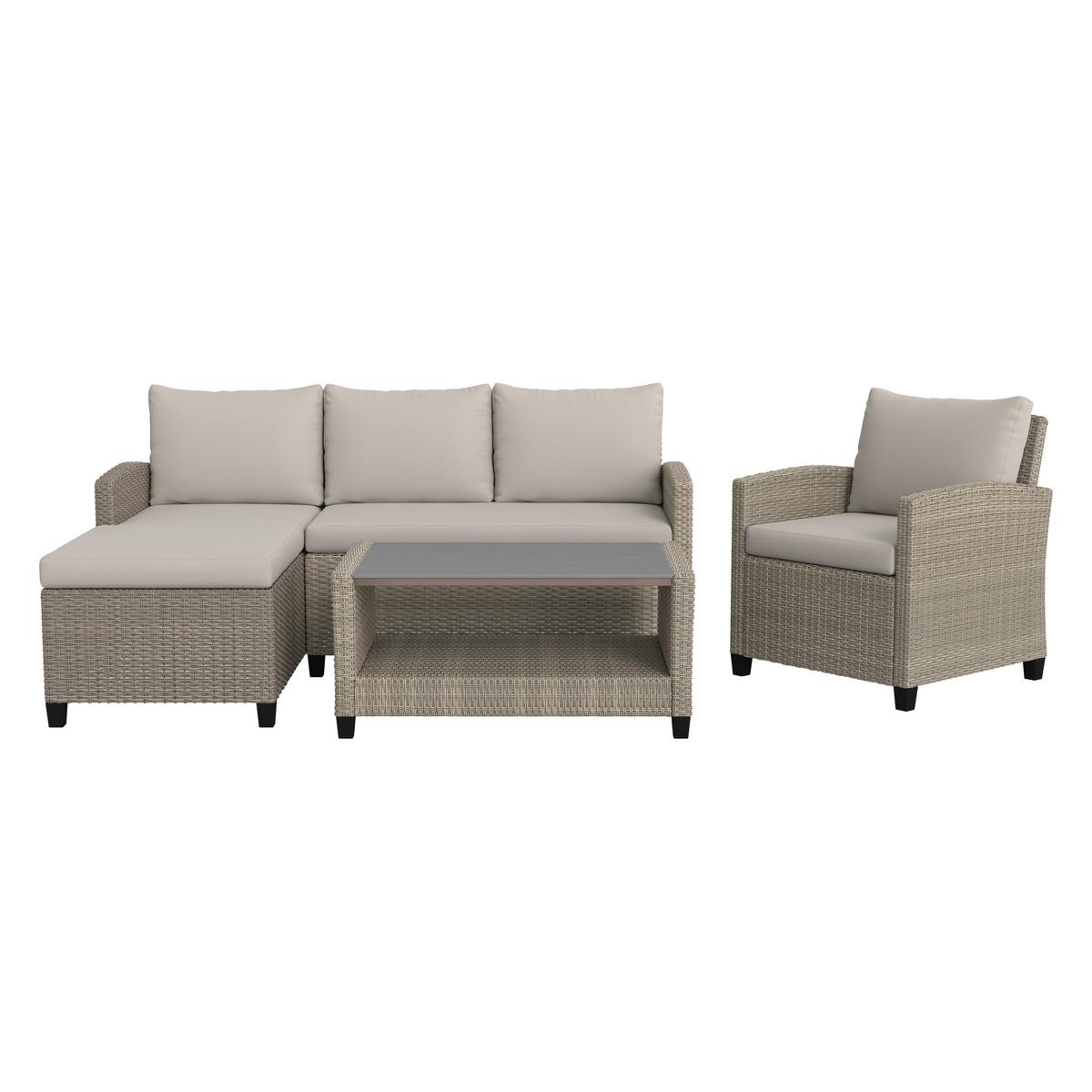 Garnitură grădină Dani montaj stânga - gri deschis/gri, Modern, plastic/metal - Mömax