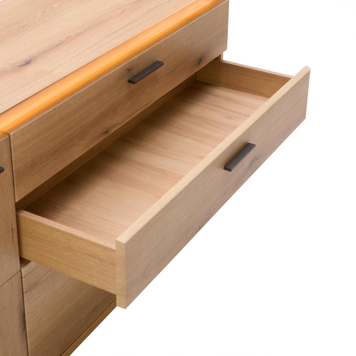 Sideboard Alameda Eichefarben - Eichefarben/Anthrazit, MODERN, Holzwerkstoff/Metall (150/81/44cm) - Mömax