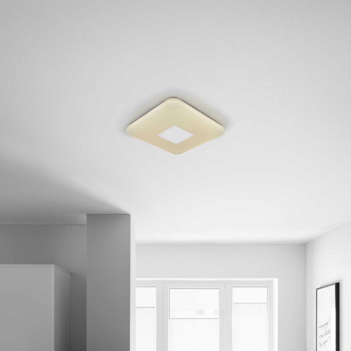 LAMPA SUFITOWA LED BETTY - biały, Modern, tworzywo sztuczne/metal (43,5/43,5/6,5cm) - Modern Living