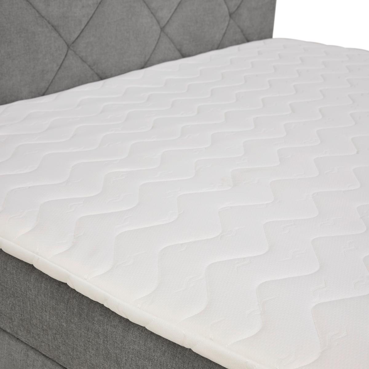 Boxbett Wind Grau ca. 160x200cm - Schwarz/Grau, KONVENTIONELL, Textil/Metall (160/200cm) - Mömax