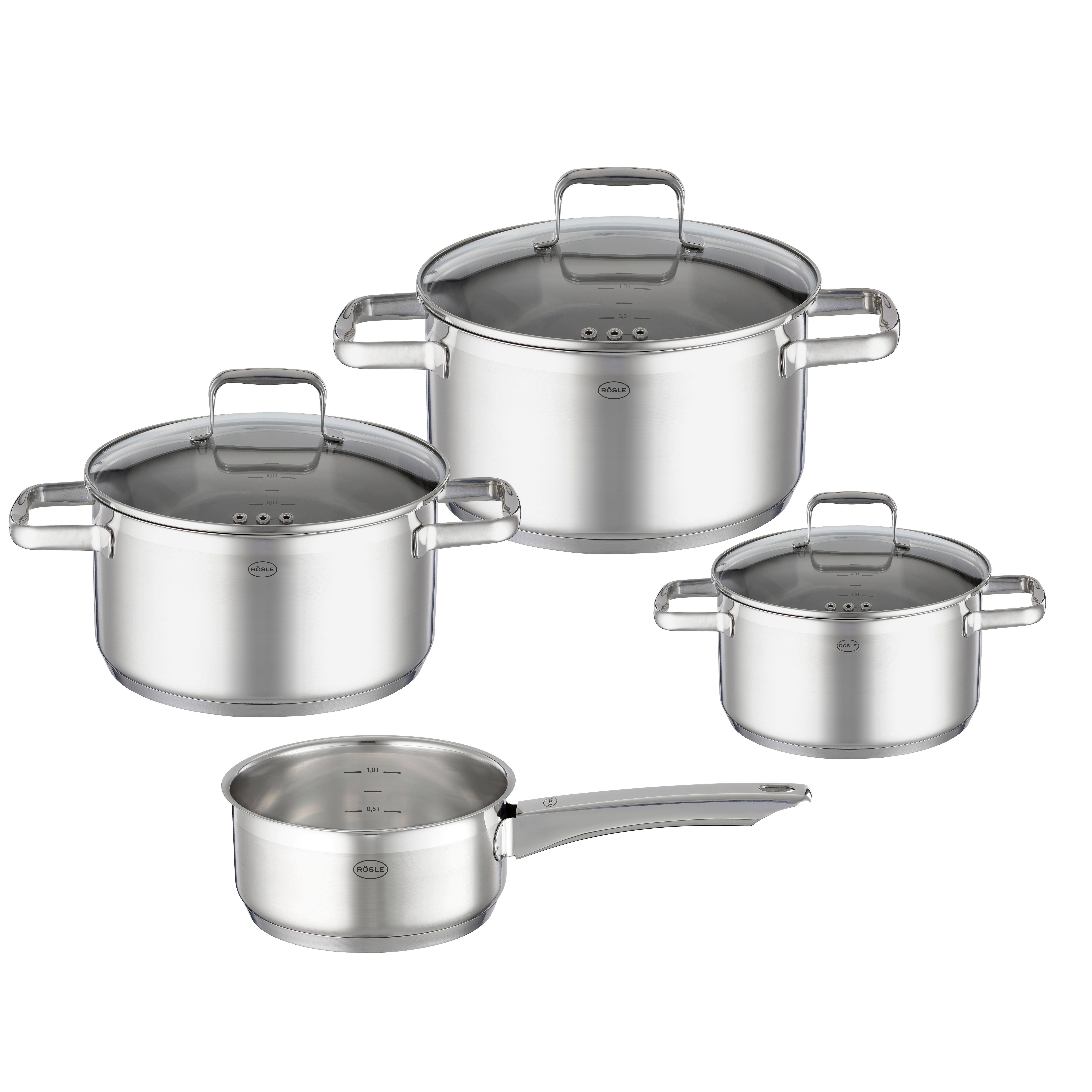 ZESTAW GARNKÓW 132021 RÖSLE - kolor stalowy, Basics, metal (31/53/23cm) - Rösle