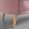 TWEEZITSSOFA HOPE - Natuurlijke kleuren/Roze, Modern, Hout/Textiel (141/77/73cm) - Bessagi Home